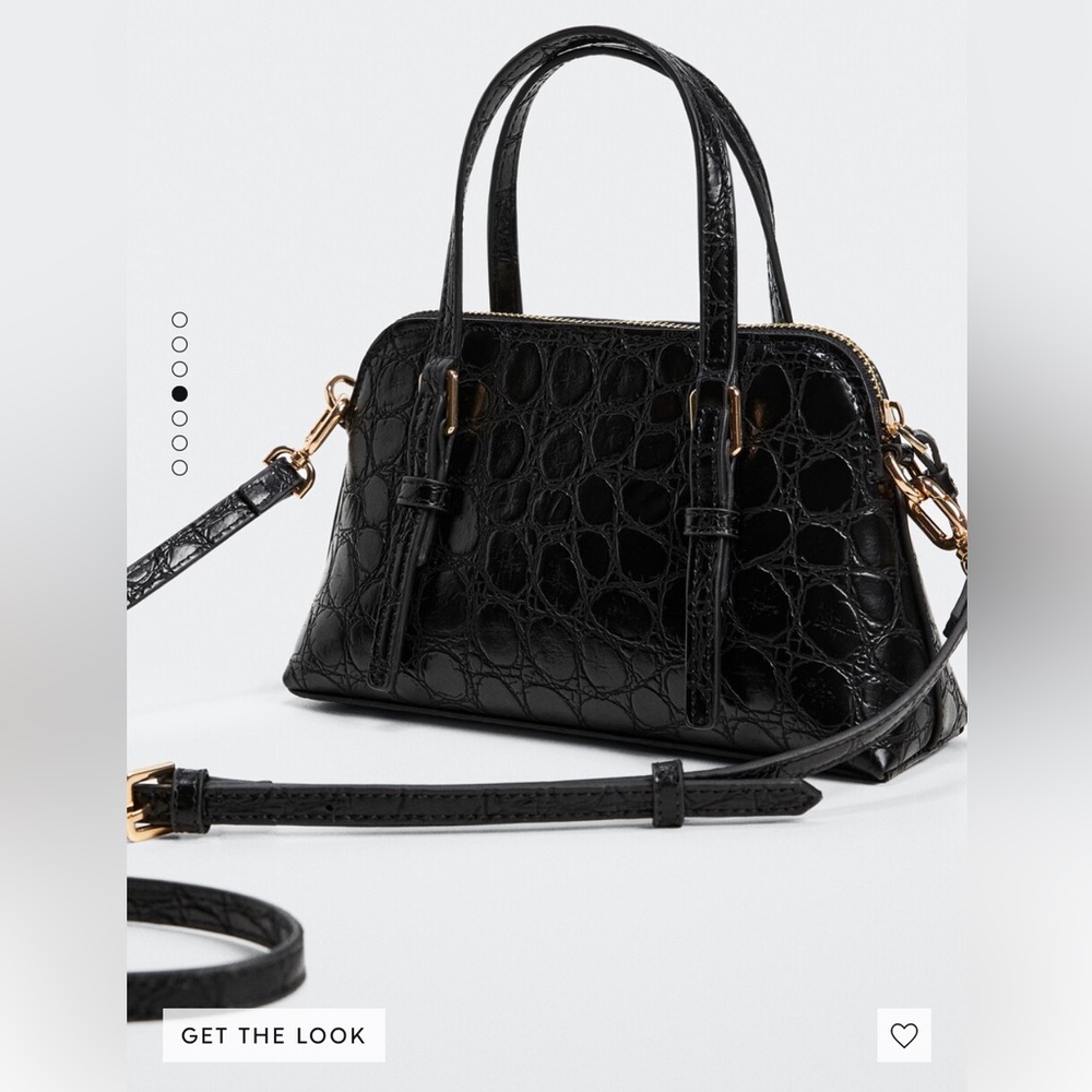 Mango Croc-effect shoulder bag